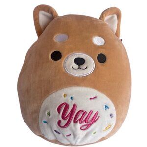 10" Squishmallows Official Plush  Angie the Brown Celebration Dog